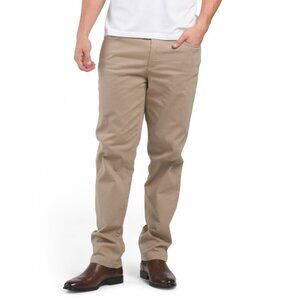 CALVIN KLEIN Greige Slim 5 Pocket Brushed Twill Infinite Flex Stretch Pants